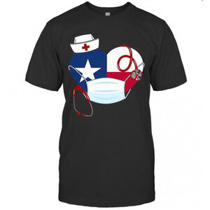 Nurse Texas Flag Heart T-Shirt